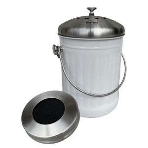 BioProffa avfallsbeholder hvit/rustfritt stål, 5 L