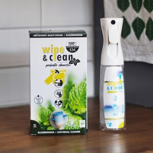 Wipe & Clean vaskemiddel, mynte 2L + spruteflaske